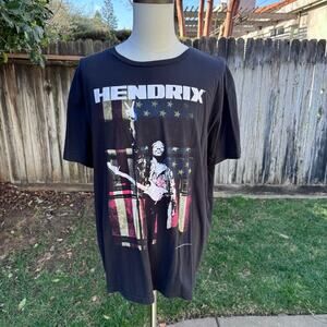 Jimi Hendrix T Shirt Black Graphic Short Sleeve Tee Authentic Men's Size XXL
